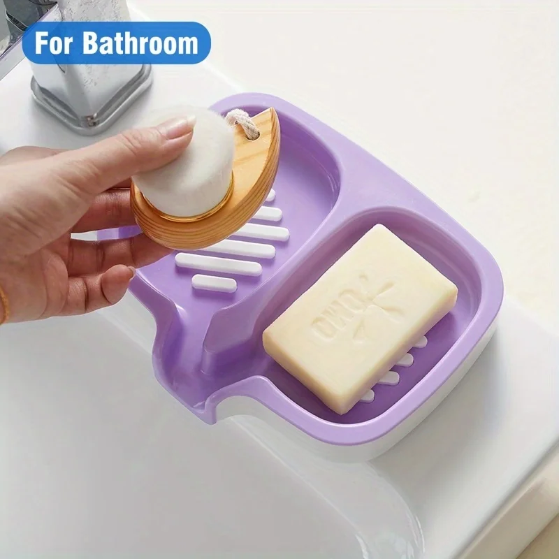 Double-Layer Soap Dish with Drainage Spout Laundry Soap Storage Box Bathroom & Kitchen Storage Container view 6