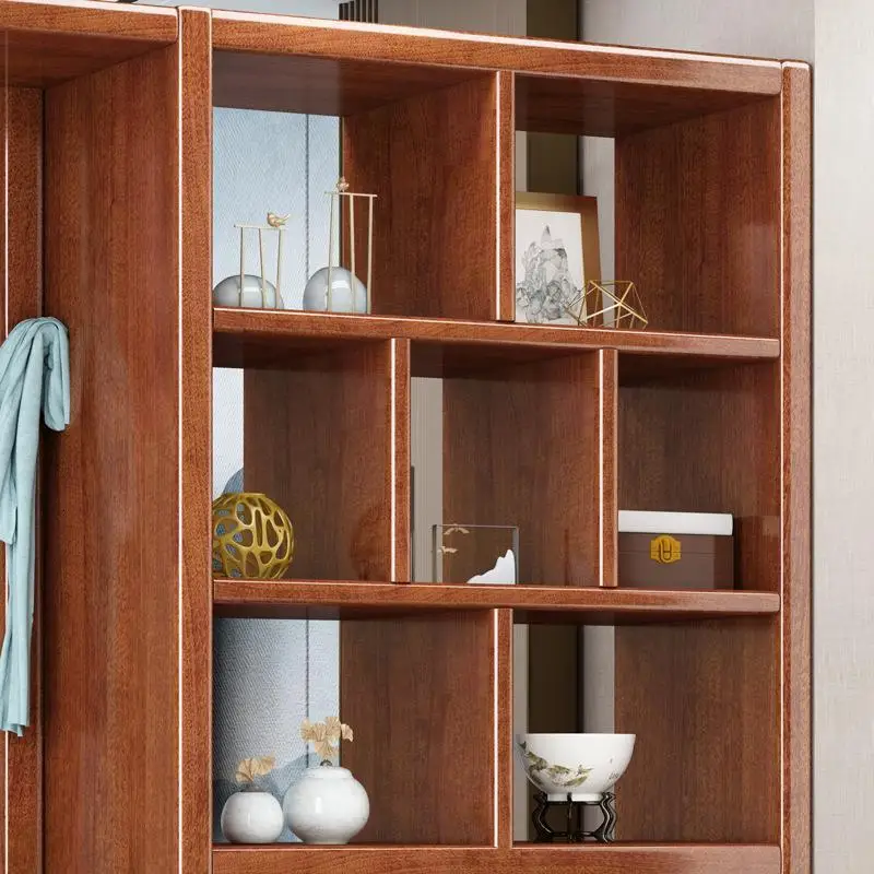 

Walnut entry partition cabinet, entrance cabinet combination, double-sided solid wood wine cabinet against the wall, solid wood