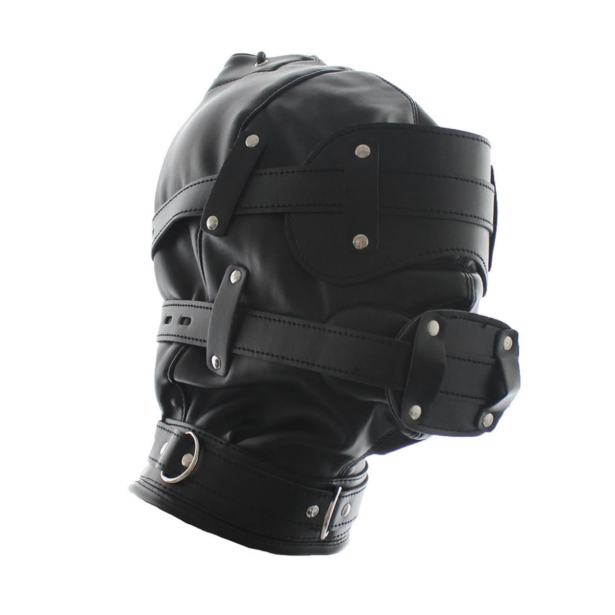 Masque de Cosplay Sexy en cuir PU fétiche, masque complet à capuche pour femmes adultes, jeux de fête d'halloween, couvre-chef mystérieux noir