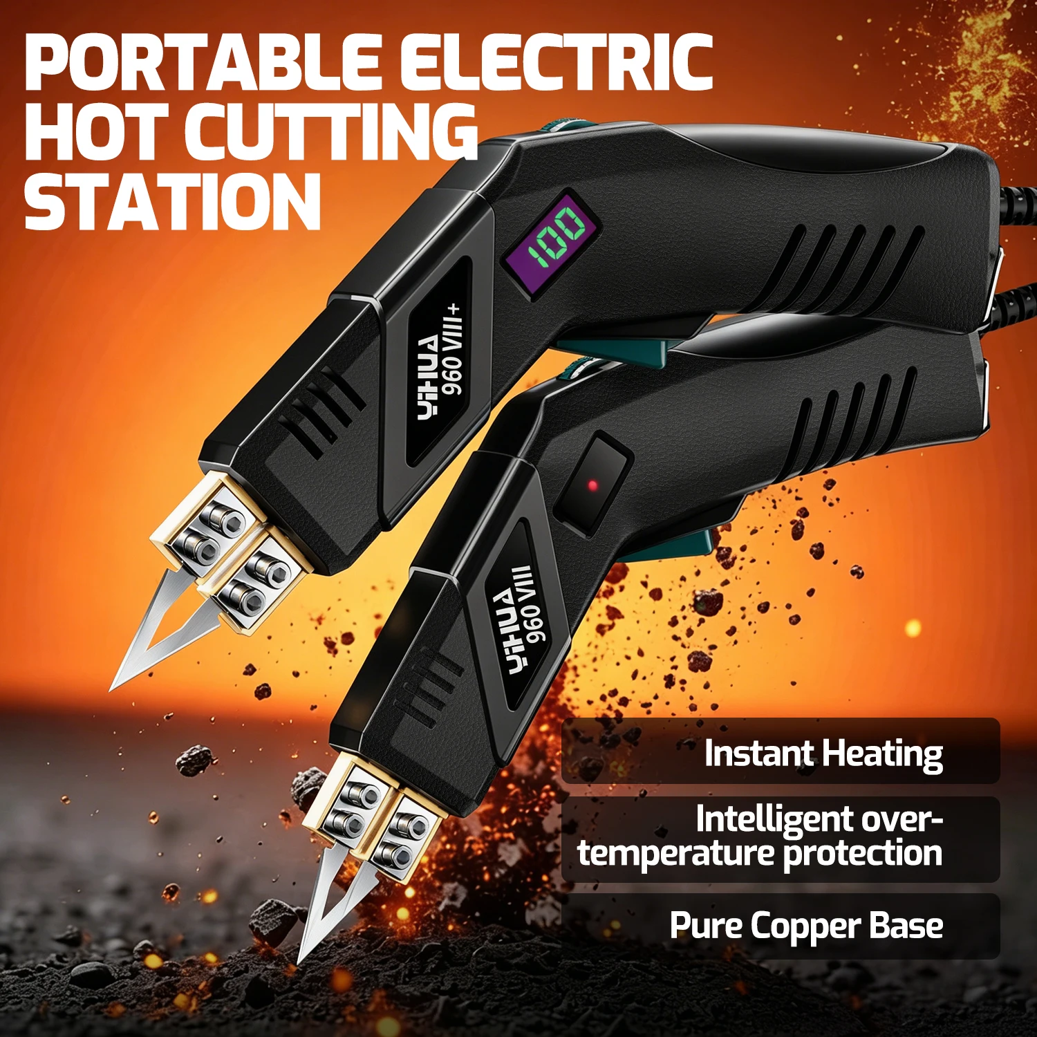 Electric Hot Knife Foam Cutter Tool Machine Fabric Rope Cutter Electric Heating Hot Knife for Power Cord