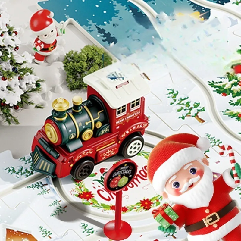 Christmas Railcar Educational Toys suit DIY Assembled Scenes Build Railcar Parent-Child Interactive Christmas Gifts