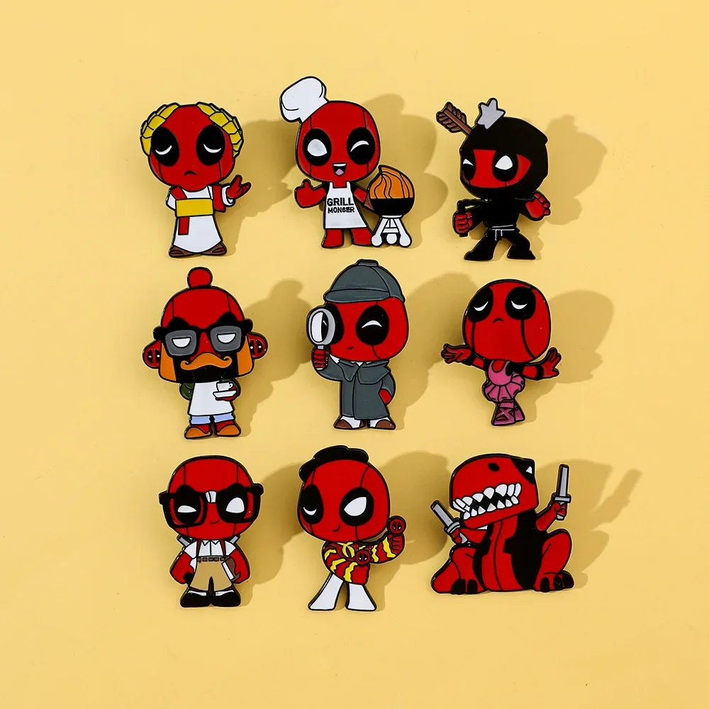 

Deadpool Marvel Anime Figure Metal Brooch Cute Cosplay Badge Pin Clothing Decorate Accessories Commemorate Children’s Toys Gifts