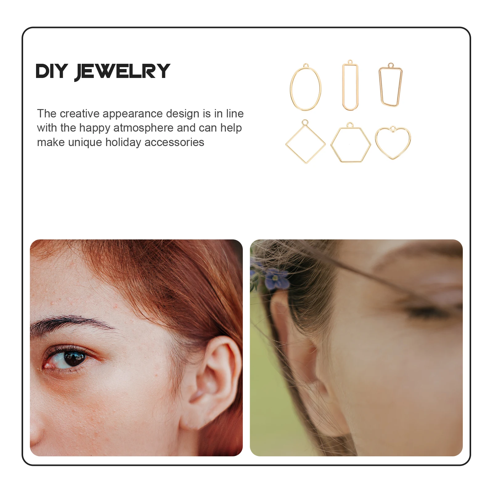 

60pcs Alloy Pendant Bezel Charms for DIY Earrings Keychain Hanging Accessories Geometric Shape Necklace Jewelry Parts