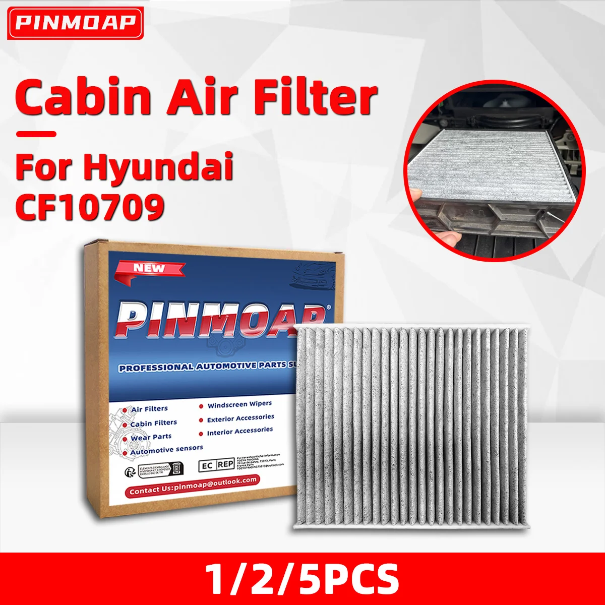 Filtro de Ar Condicionado Automotivo PINMOAP Compatível com Hyundai Accent Tucson Veloster Genesis Coupe KIA Forte 08790-2E200
