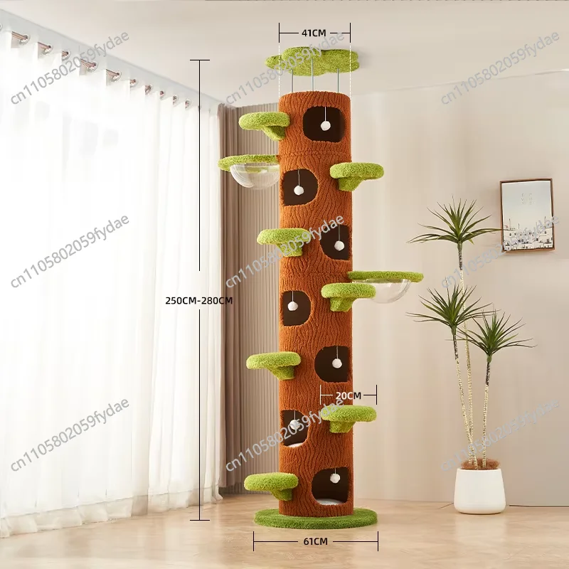 Floor-to-ceiling Cat Climbing Frame Jumping Platform Cat Tree Condo Furniture Pet House Tower