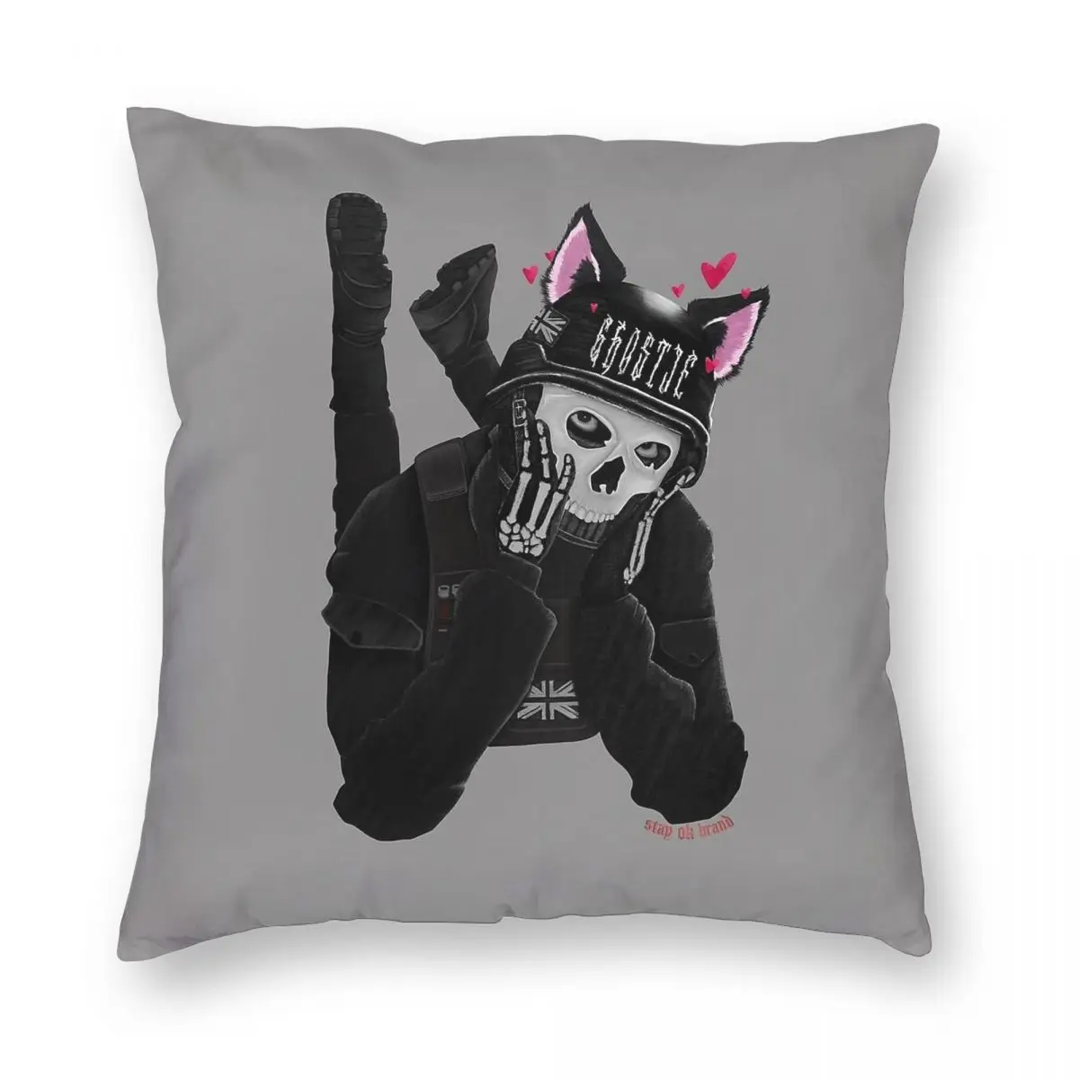 Call Of Duty Simon Ghost Riley Square Pillowcase Polyester Linen Velvet Creative Zip Decorative Throw Pillow Case Cushion Cover