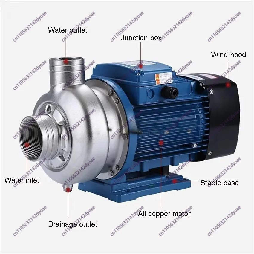DWK025 DWK025T DWK037 DWK037T Water Pump Stainless Steel Centrifugal Pump Acid and Alkali Resistant Sewage Pump 220V/380V 9M