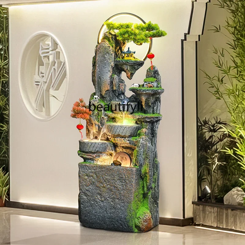 

Windmill flowing water ornament circulating water balcony living room feng shui wheel, floor rockery fountain water feature