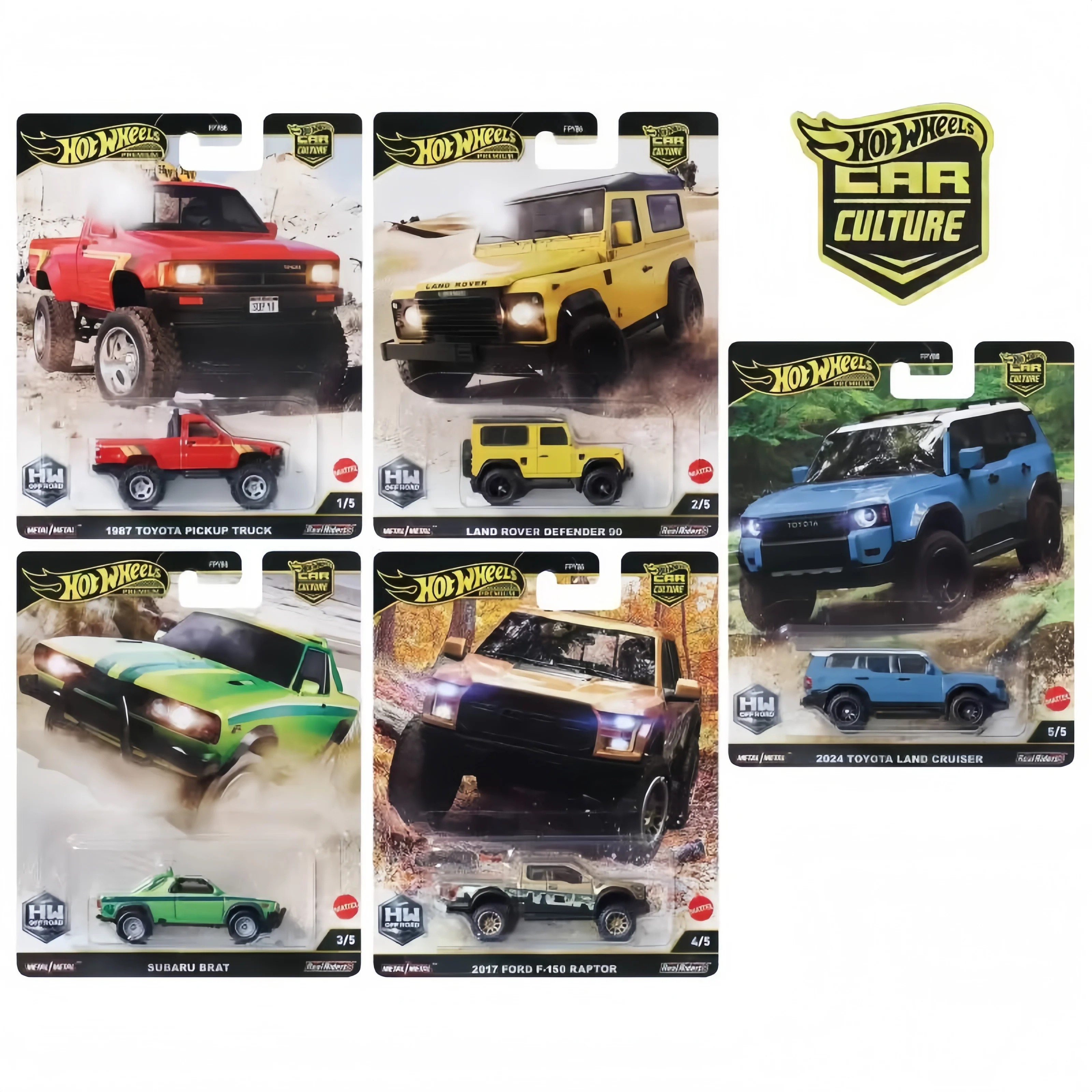 

New Hot Wheels Car Culture 2025 - Off Road Mix 3h 1/64 Land Rover Defender 90 Subaru Brat Collectible Car Toys Diecast Vehicle