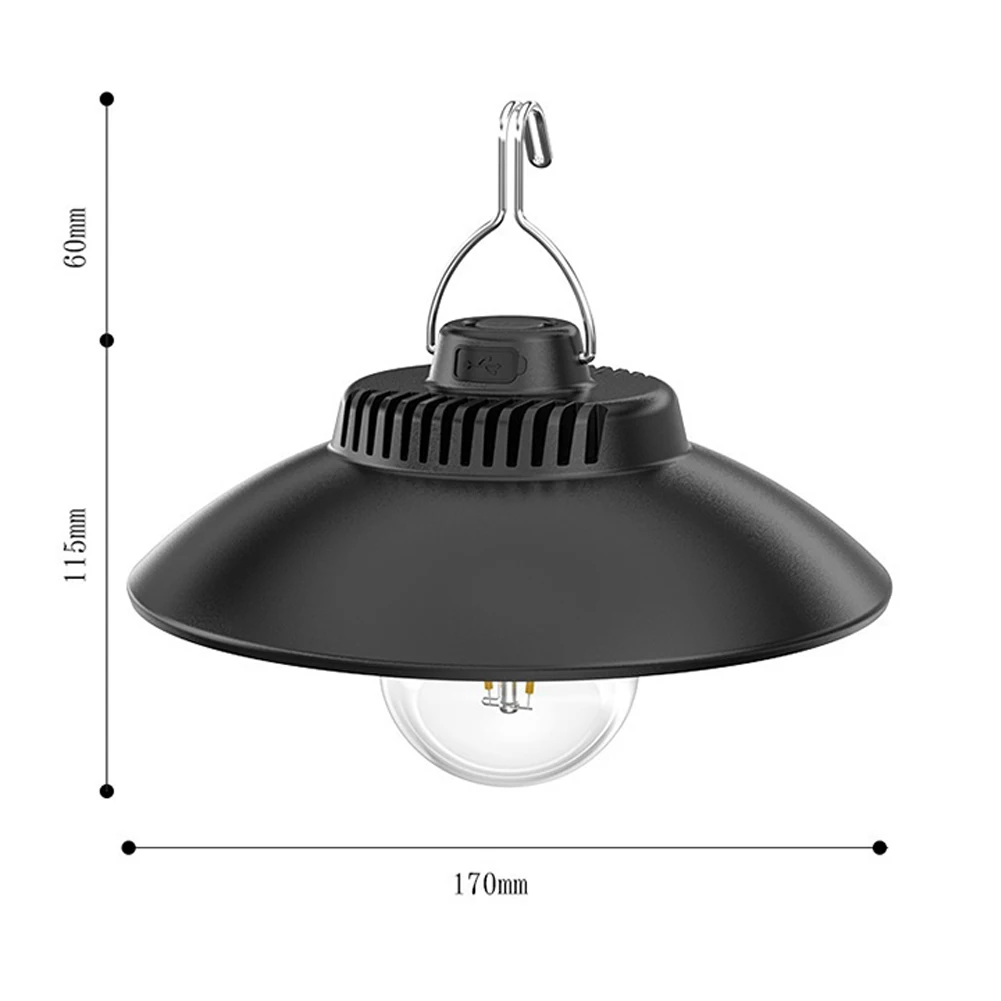 Lanterne de Camping étanche, 2 Modes, 180/200lm, lampes de poche LED, chargeur USB type-c, lumière de tente de Camping avec crochet pour la randonnée