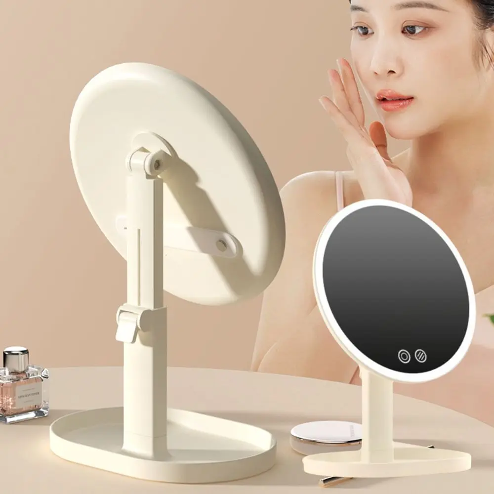 

Removable Makeup Mirror with LED Light Rotatable Stepless Dimming Daylight Vanity Mirror Tricolor Light High-Definition