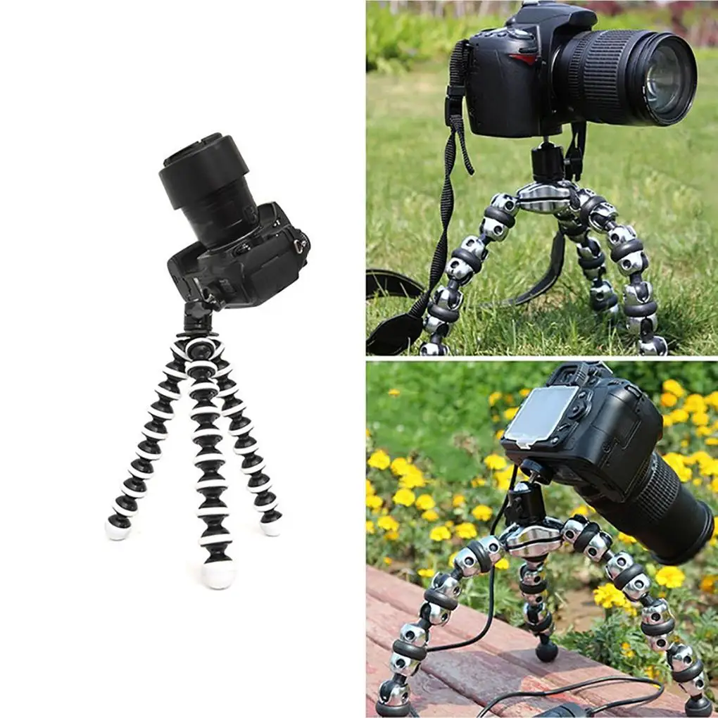 Ball Head Mini Tripod Flashlight Adapter Clamp Desktop Phone Multi-function 1/4" Screw Stand Cradle Camera Flash