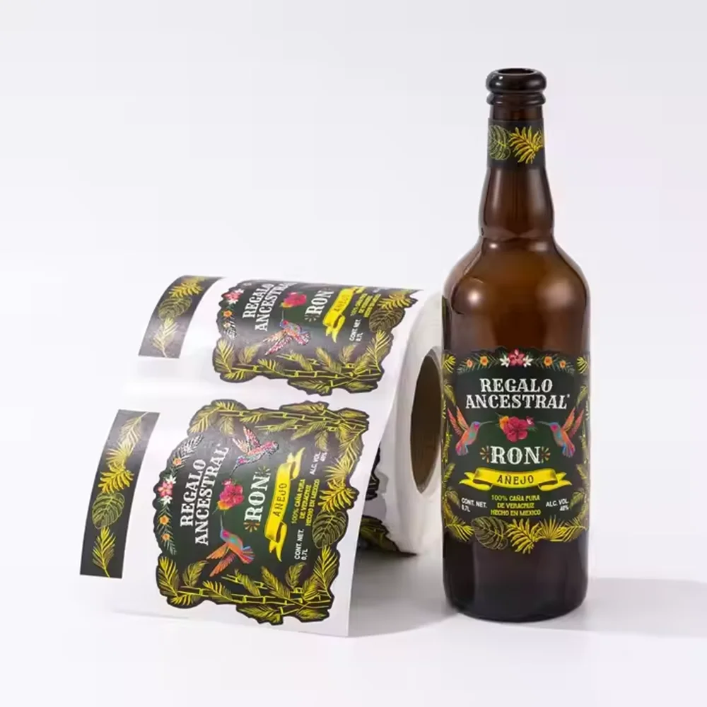 Custom Alcohol Bottle Labels｜Red Wine｜Fruit Wine Adhesive Sticker Roll｜For Beer｜Whisky