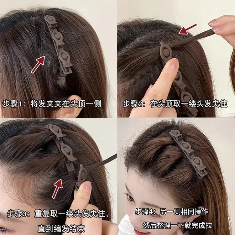 Double Layer Braided Hairpin Hair Hoop Broken Hair Clip Women Hairpin Korean Fixed Headband New Hairpin Lazy Hair Accessories