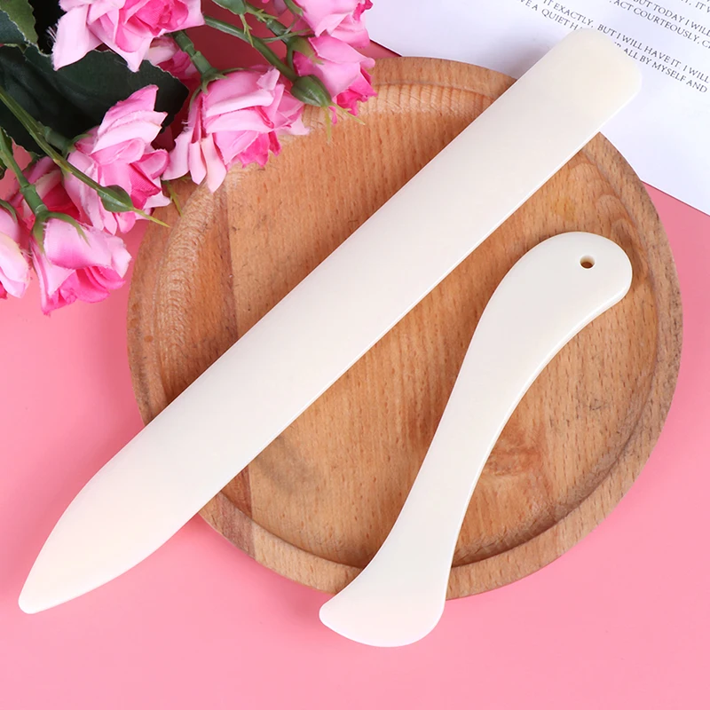 2pcs/set Plastic Letter Opener Creative Imitation Bone Paper Folder Crease Lineation Scraping Knife Blunt-edged Craft Hand Tool