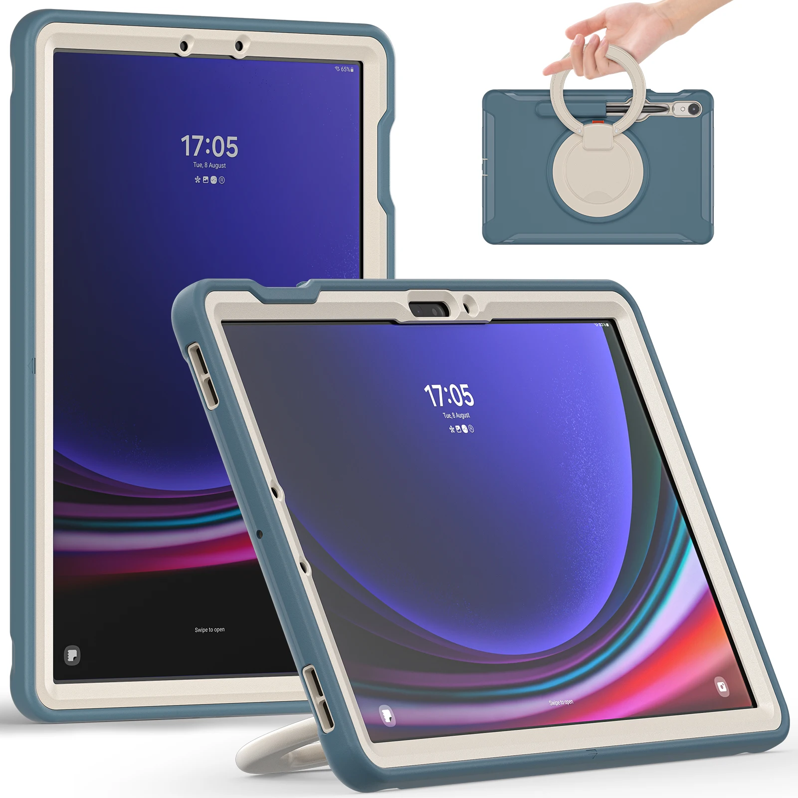 Etui na Samsung Tab S9 FE S8 S7 SM-X710 X716B X510 X516B X700 X706 T870 T875 stojak TPU + PC pokrowiec na S6 10.5 T860 T865