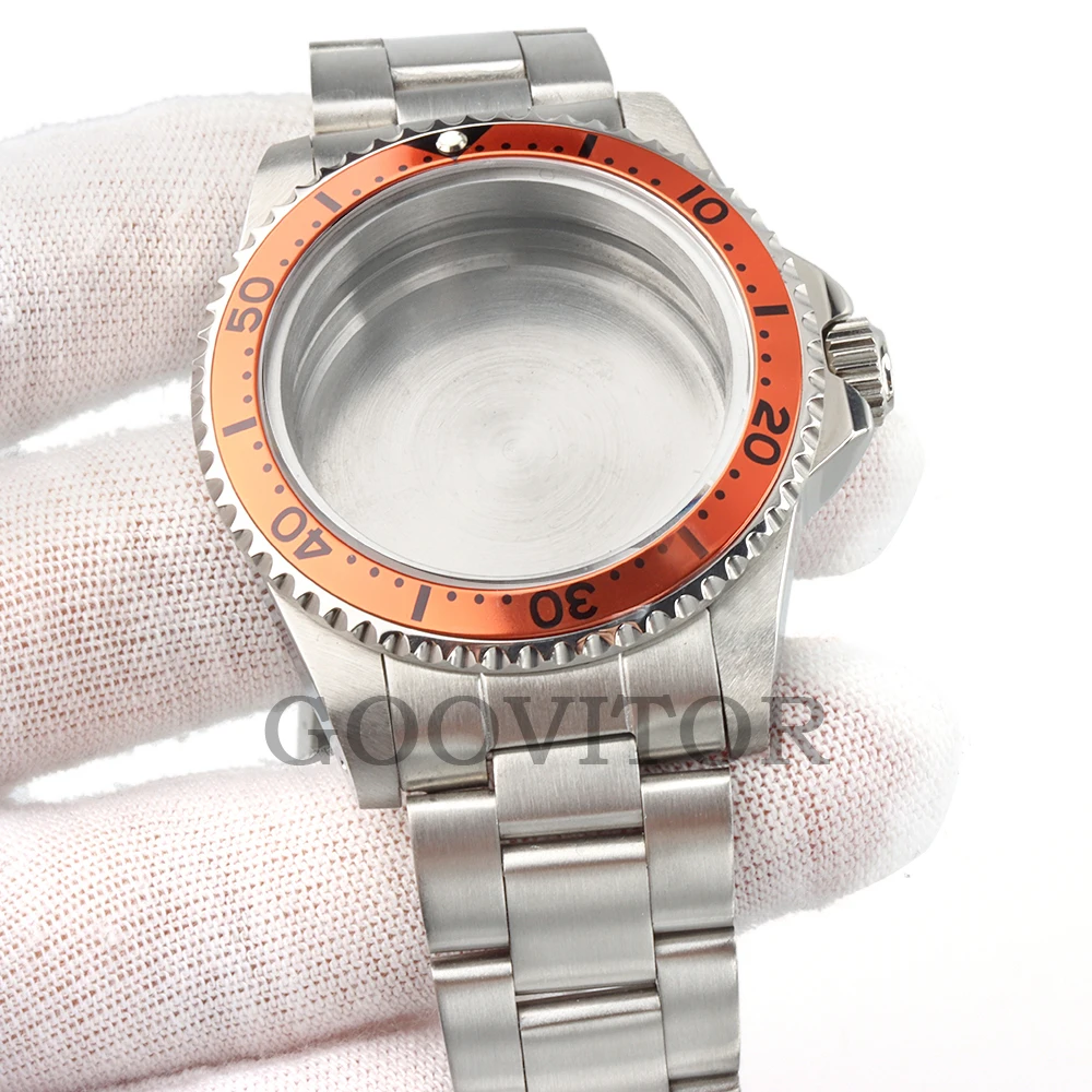 39.5 مللي متر حافظة اليوبيل/المزارع أشرطة ساعات اليد الفولاذ المقاوم للصدأ ل SUB GMT NH35 NH36 حركة الياقوت الزجاج مقاوم للماء خمر