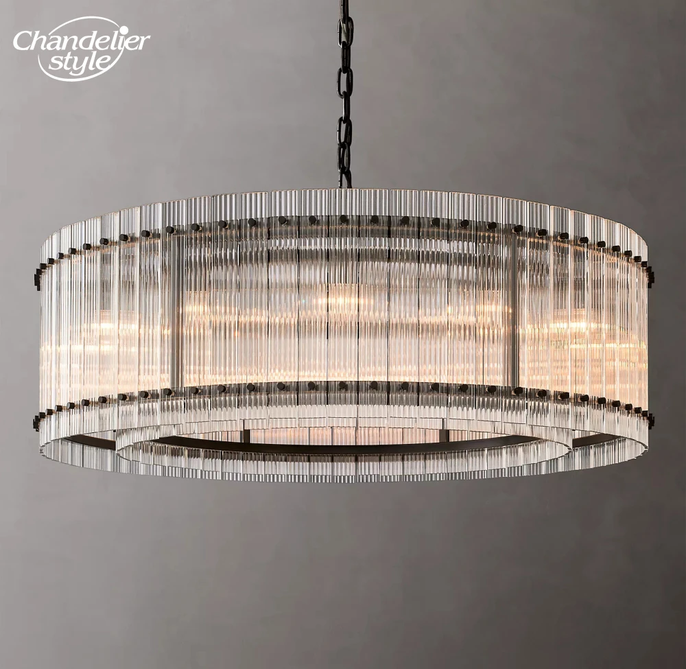 

San Marco Round Chandeliers Modern Retro LED Glass Brass Chrome Black Pendant Lights Living Room Bedroom Farmhouse Lamps Lustre