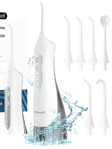 D52 Portable Cordless Water Flosser USB Rechargeable Water Jet Floss Tooth Pick 6 Jet Tip 300ml 3 Modes Teeth Clean for Travel
