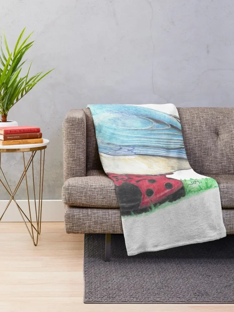 Bluebird in Ladybug Boots Throw Blanket for winter Bed Fashionable Giant Sofa Summer Beddings Blankets