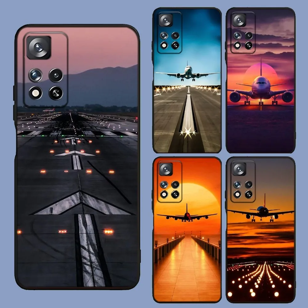 Travel aircraft airport runway  Phone Case For Samsung Galaxy A13,A21s,A22,A31,A32,A52,A53,A71,A80,A91 Soft Black Cover