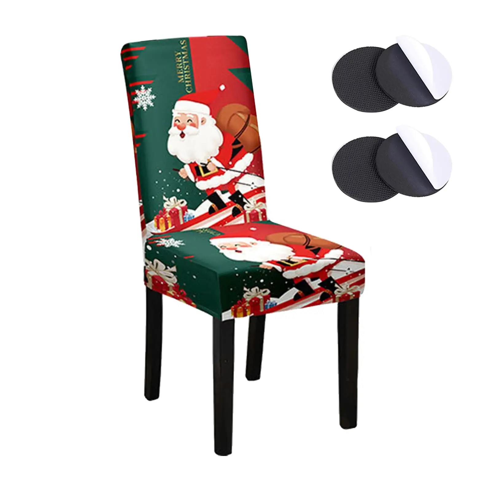 Kerststoelhoes Flexibele universele decoratie, Kerstman Stretchbescherming Eetkamer