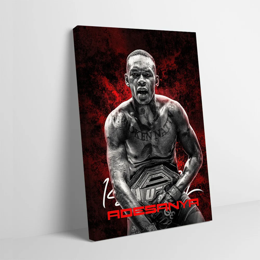 Israel Adesanya Boxer Champion Printing Poster Customizable Pictures Wall Art Canvas Painting for Modern Home Decoration Room