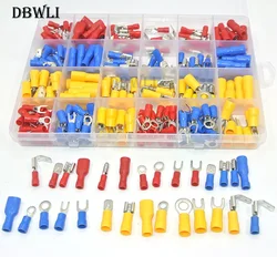 30value 277pcs 22-10 AWG  Insulated Butt Bullet  Piggyback Spade Fork Ring Solderless Crimp Terminals Connectors Assortment Kit