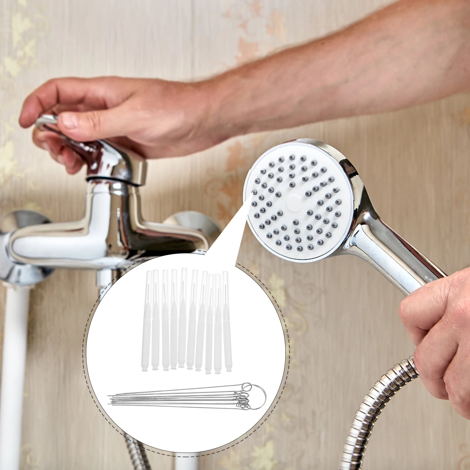 

20Pcs Shower Cleaning Needle Small Hole Brush Anti-Clog Showerhead Cleaner Tool for Household Bathroom Fixture Maintenance