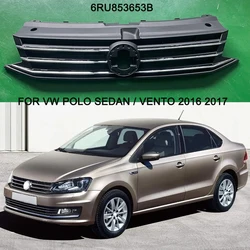 Front Bumper Center Grill Grille racing grills chrome stripe For Volkswagen VW Polo sedan VENTO 2016 2017 6RU853653B