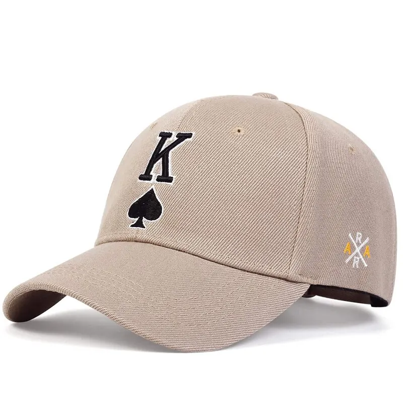 Fashion Poker K Letter Embroidery Hip-hop Hats Outdoor Adjustable Casual Baseball Caps Sunscreen Hat