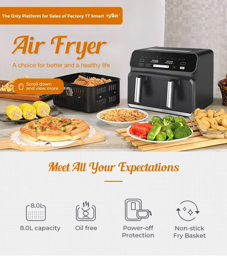 مقلاة هوائية مربعة احترافية بائع ساخن مقلاة هوائية كهربائية متعددة