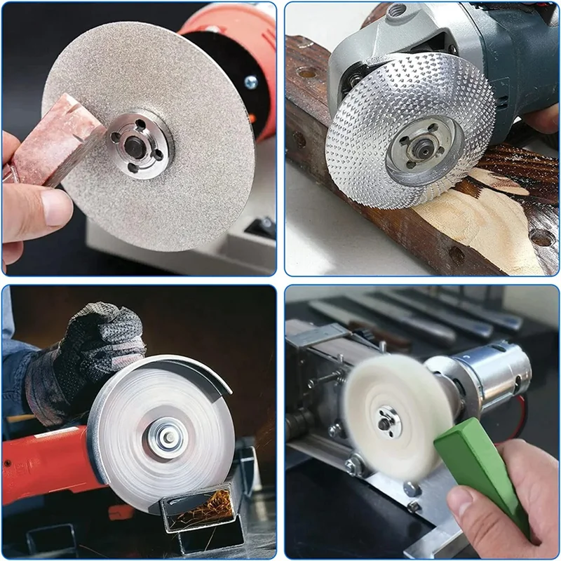 Drill Angle Grinder Adapter, 6Mm/10Mm Arbor Mandrel Adaptor with Flange Nut Parts Set and 2 Spanner Wrench