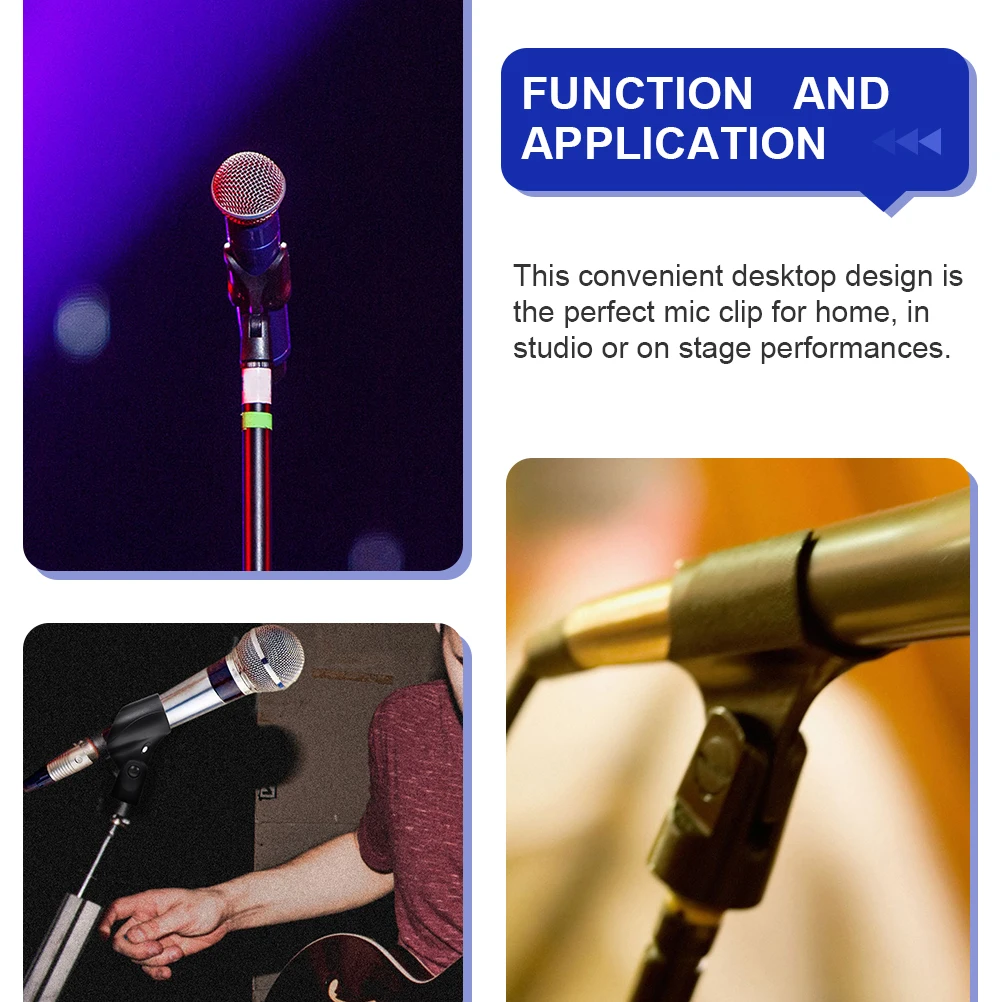 

2 Sets Microphone Stand Shockproof Clip Support Holder Desktop Accessories Black Microphones Adjustable Bracket Mount