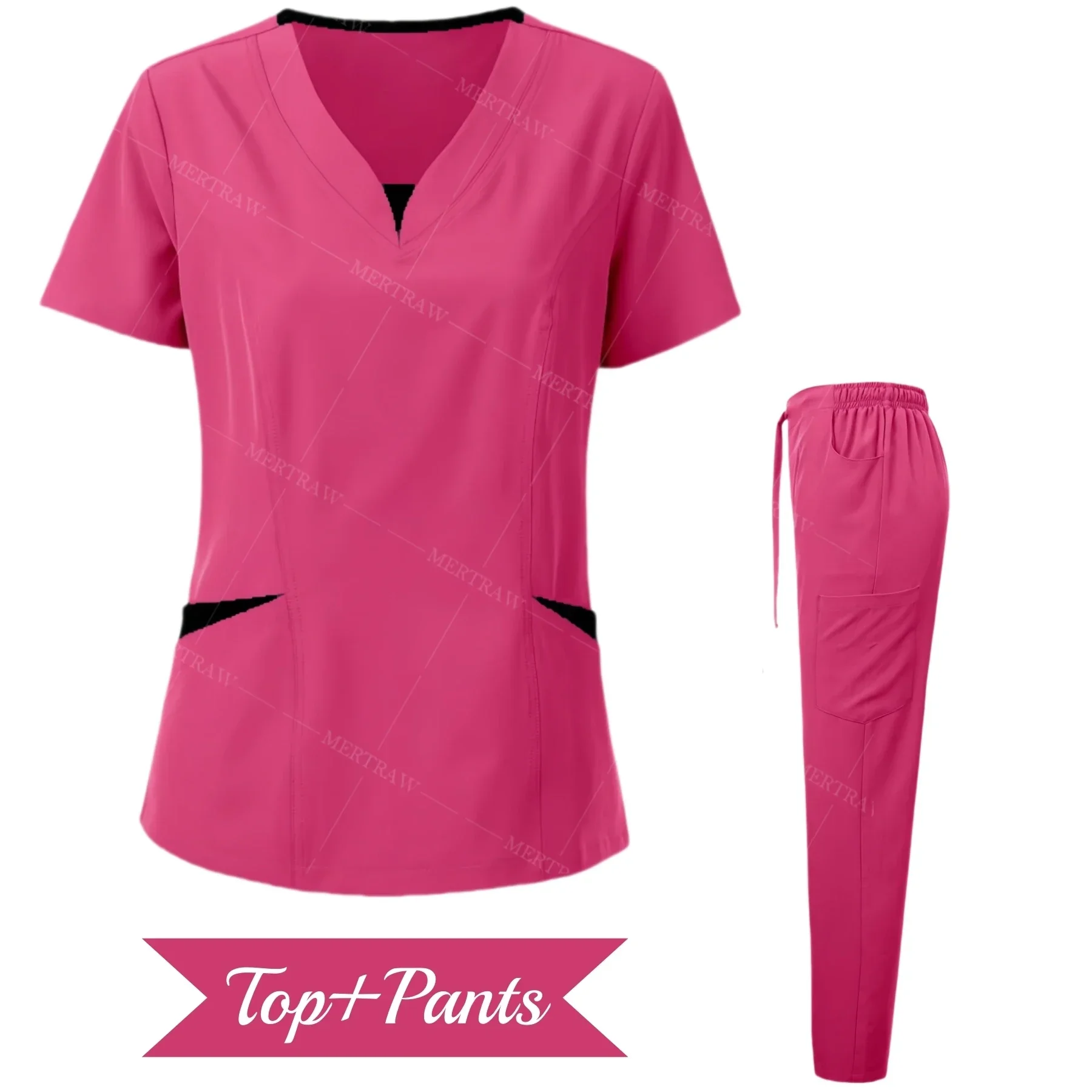 Nuevos uniformes médicos para mujer, uniformes de enfermera de farmacia de manga corta, ropa de trabajo para médico de Hospital, conjunto quirúrgico, uniformes de enfermería