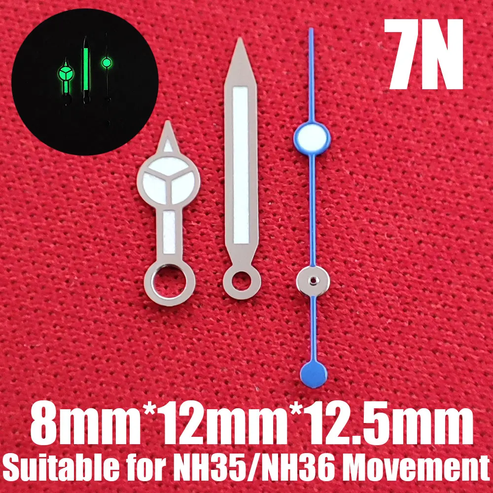 Lancette dell'orologio nh35 nh36 mani verdi lancette luminose accessori per orologi di seconda mano lancette dell'orologio lancette dell'orologio lancette d'argento N