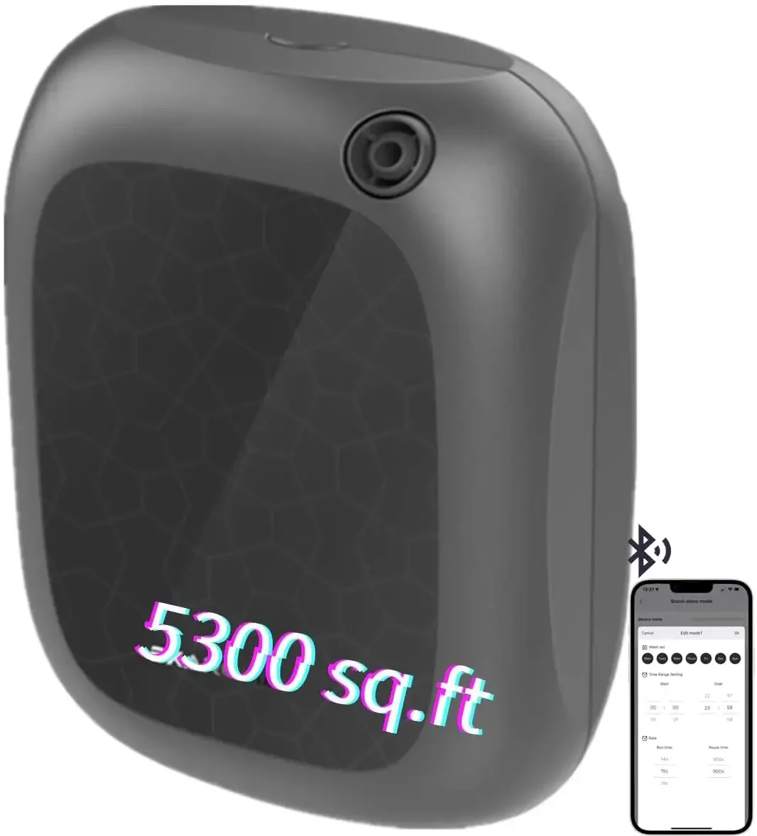 Waterless Scent Diffuser Bluetooth 5300 sq ft for Home Commercial | Programmable Bluetooth, All-Year Waterless Aroma, Large