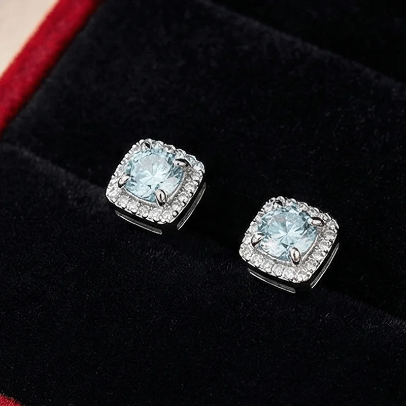 

1pair 0.5/2Carat Shiny Round Synthetic Moissanite Stud Earrings in , Wedding Celebrations, Banquets