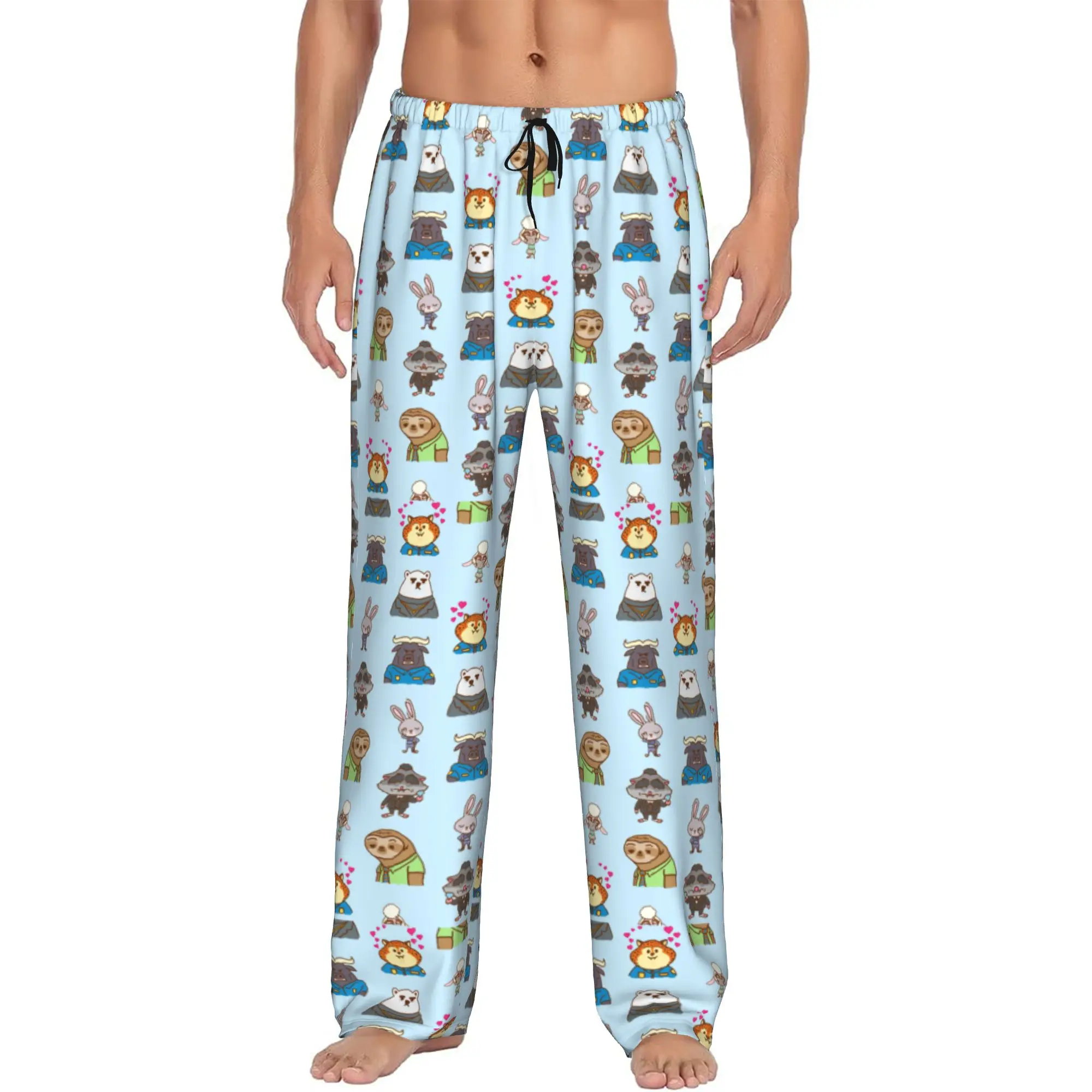 

Custom Print Z-Zootopia Wallpaper Pajama Pants Men's Sleep Sleepwear Bottoms with Pockets