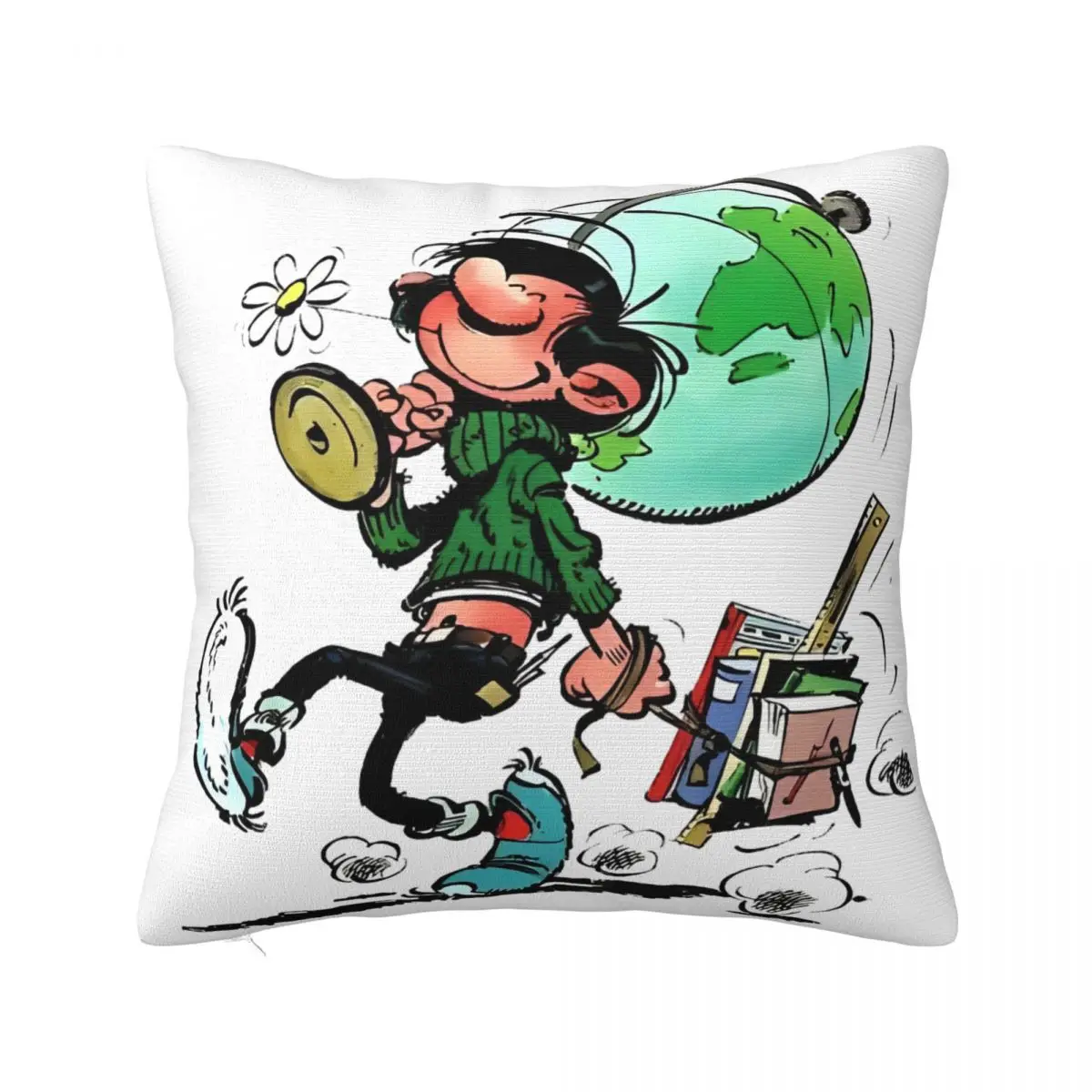 Gaston Lagaffe Cartoon Anime Pillowcase Merch Printing Cushion Cover Throw Pillow Cover Sofa Decoration Square Multi-Size