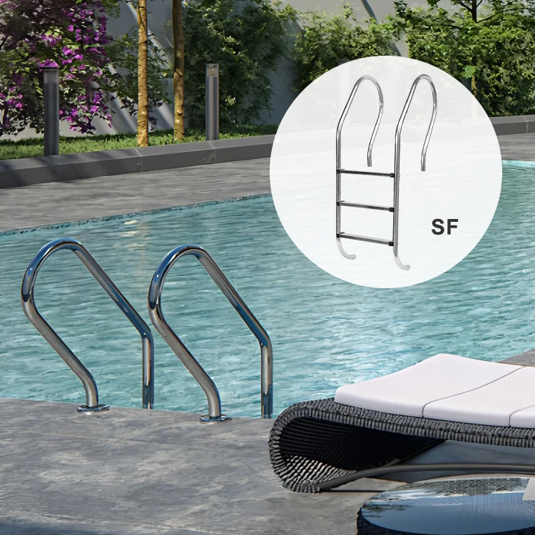 

Stainless Steel 304 Anti-Slip Swimming Pool Ladder-Heavy Duty Easy Install Handrail For Above Ground Residential Pool