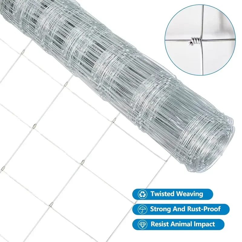 Modern Design Galvanized Cattle Fence 4'x328' Metal Frame Steel Animal Farm Fencing High Trellis for Villas 3D