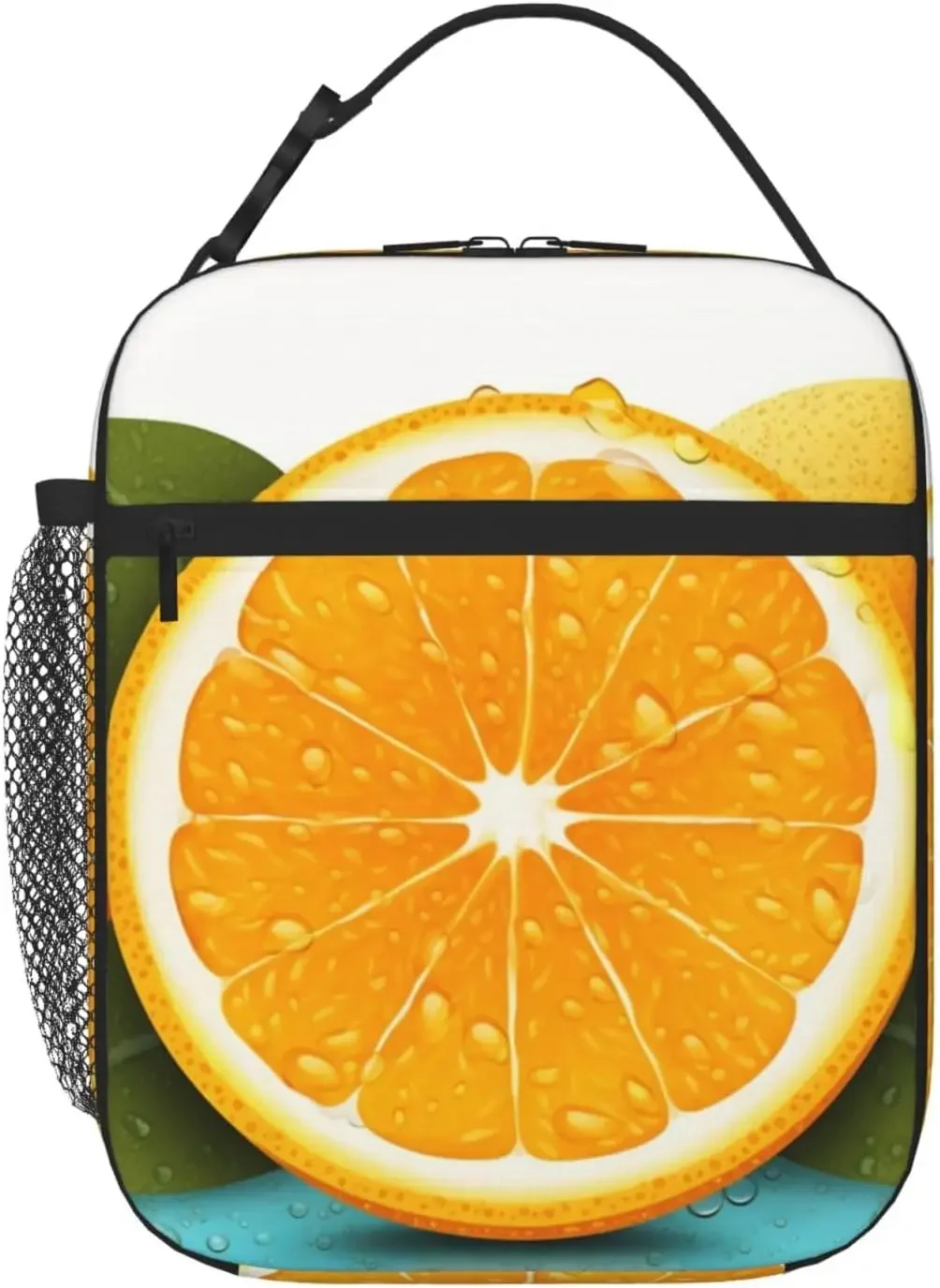 Fresh Orange Fruit Funny Insulated Lunch Bag Waterproof Lunch Tote Reusable Lunch Cooler Bag For Work Office Picnic Travel