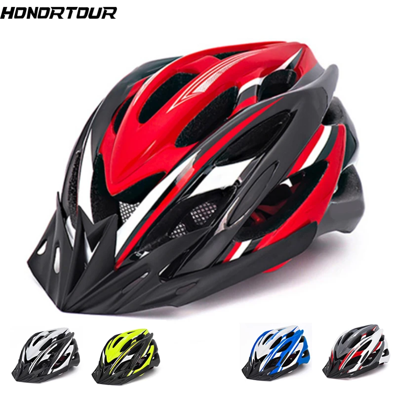 HONORTOUR Bicycle Helmet Men's Ultralight LED Tail Light MTB Road Bike Helmet Riding Motorcycle Electric Scooter Safety Helmet