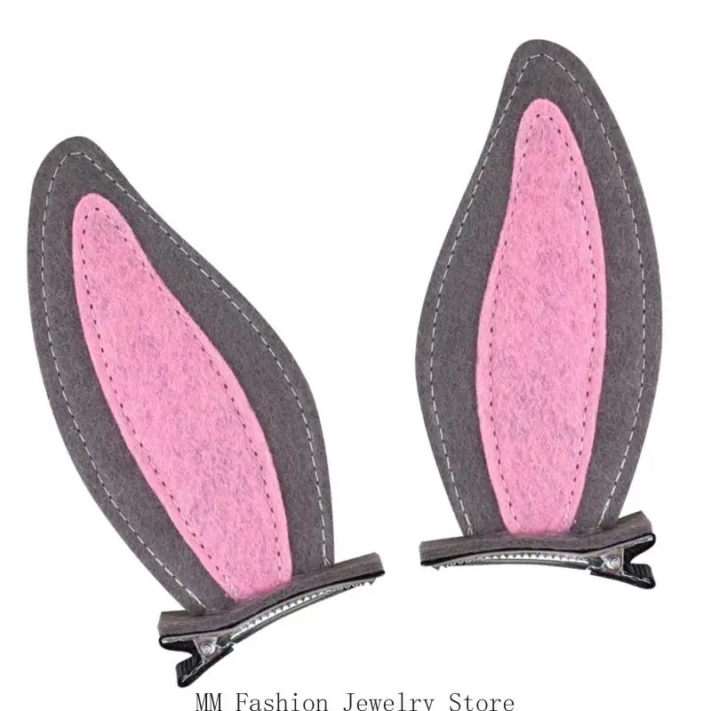 D0UB قطعتان من مشبك شعر الأرنب خفيف الوزن للأطفال والكبار، تصميم مانع للانزلاق