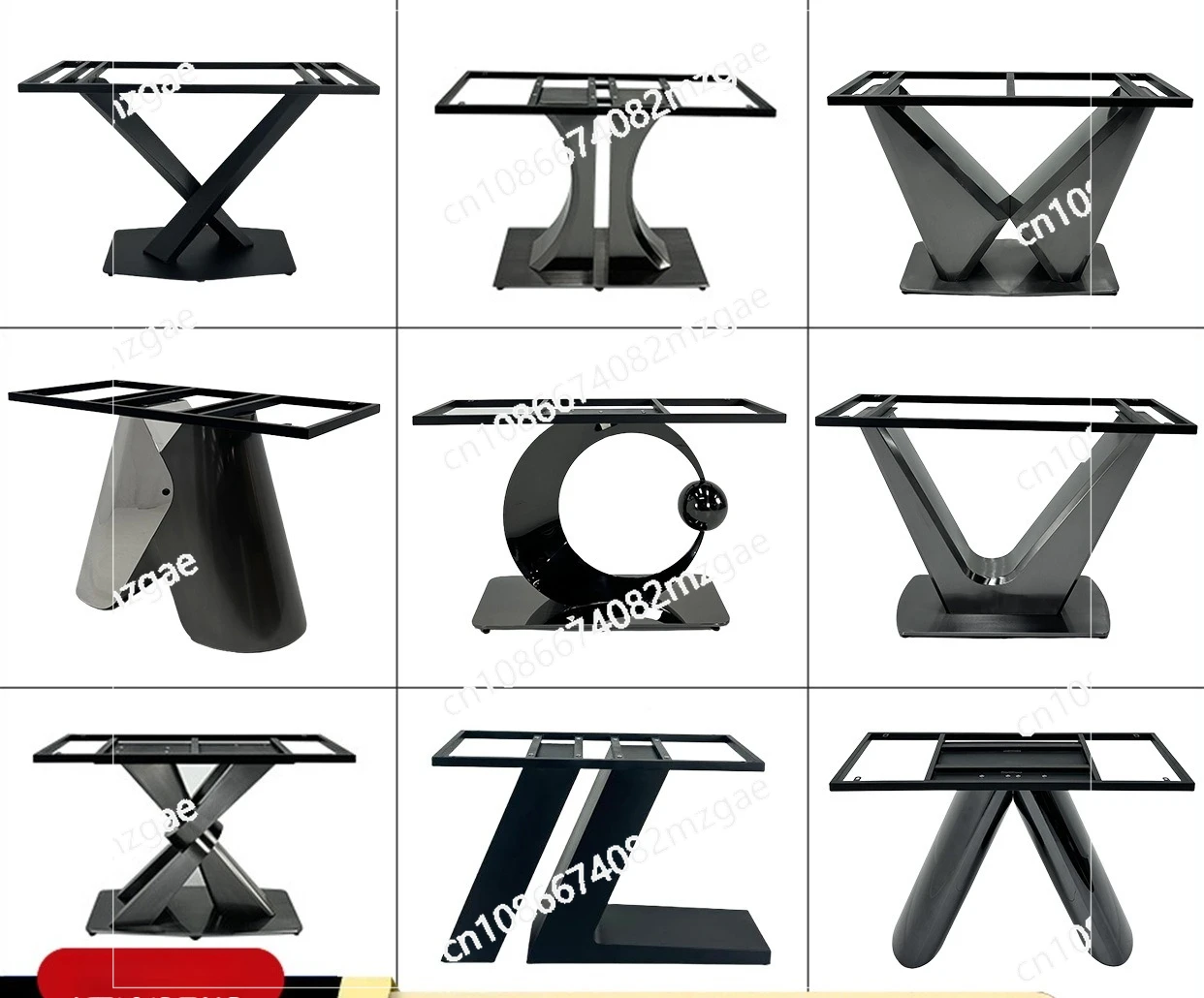 Stainless steel metal dining table legs support tripod luxury stone marble round long table base entrance tea table dining