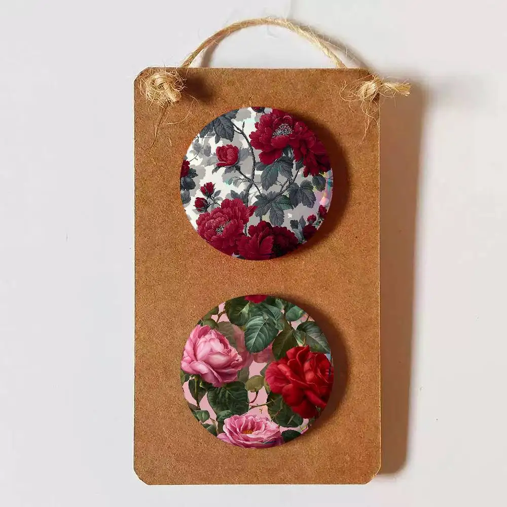 art flower Cute Cool Round Pin Badge Set for Anime Game Music Cartoon Fans Backpack Denim Jacket Hat Decoration