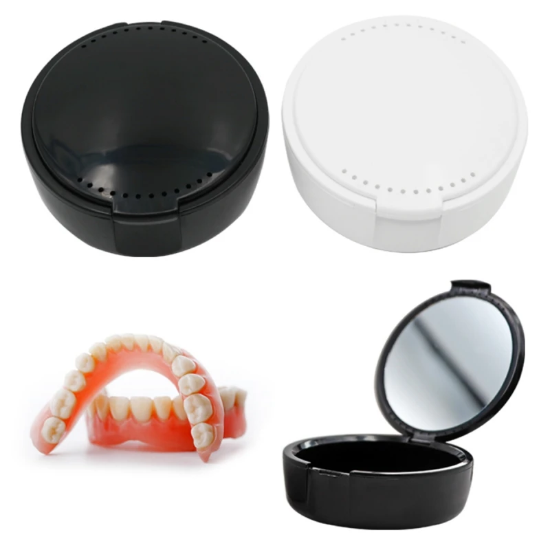 10pcs Denture Storage Box Orthodontic Aligner Retainer Braces Case Mouth Guard Denture Box False Teeth Container Protective Case