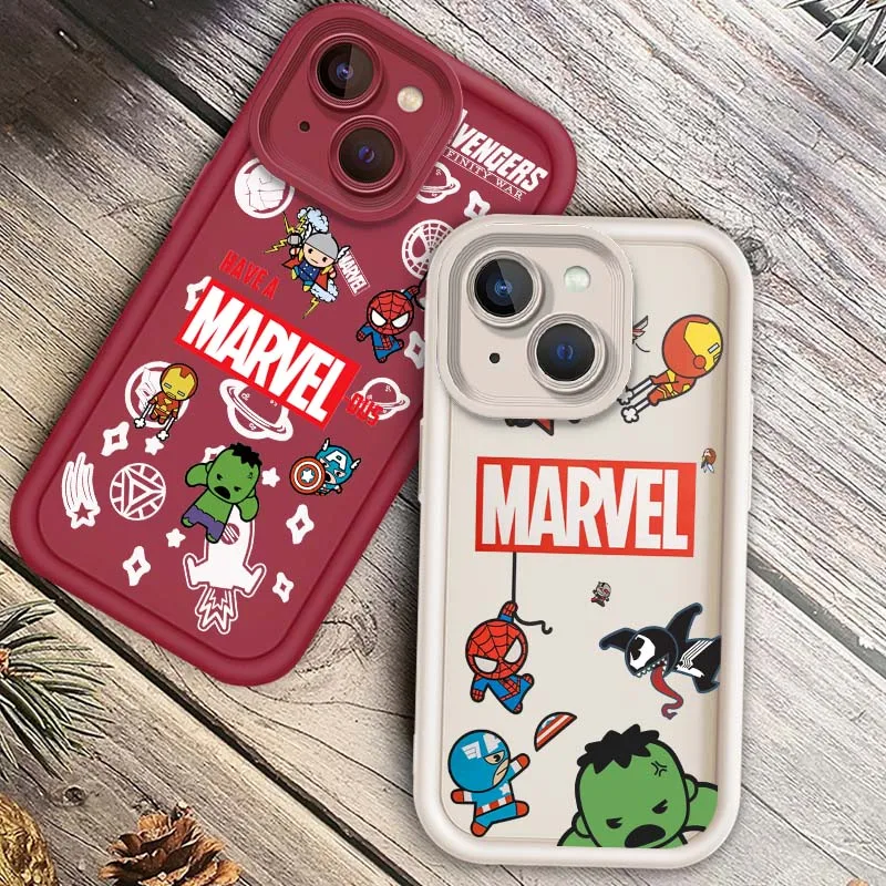 

Marvel Hero Hulk Cartoon For Apple iPhone 16 15 14 13 12 11 Pro Max Plus Eye Ladder Soft TPU Silicone Cover Phone Case