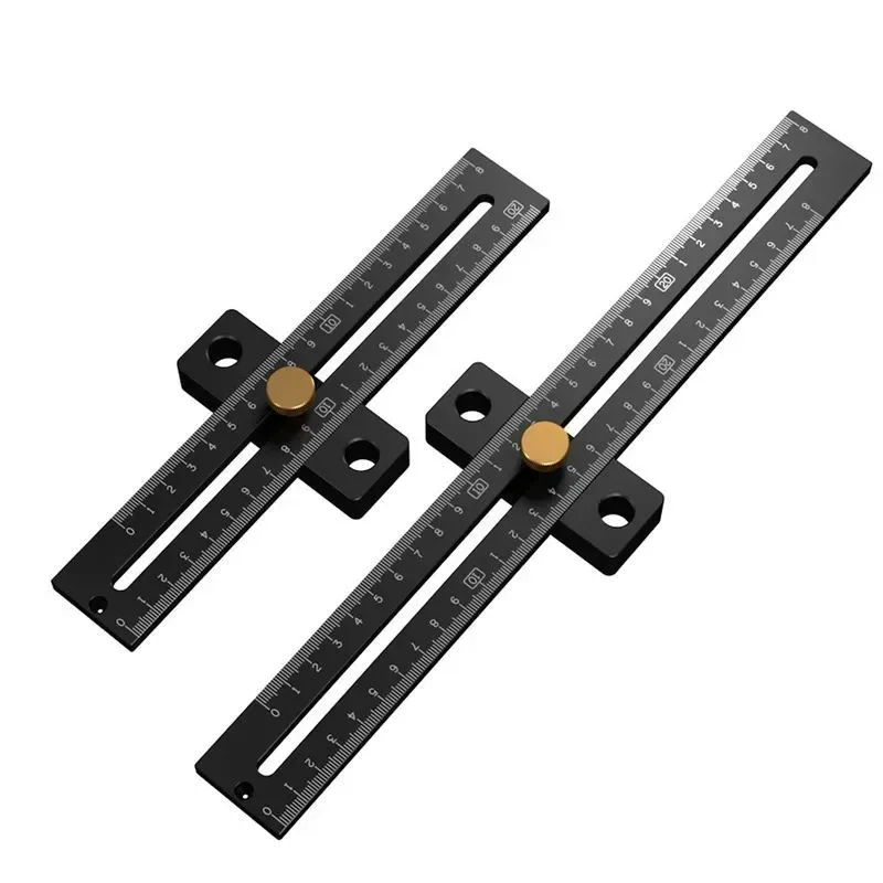 for Woodworking Adjustable Limit Ruler Multifunctional Scribing Tool T-Ruler Marking Gauge Scriber Cave Ruler for Precision